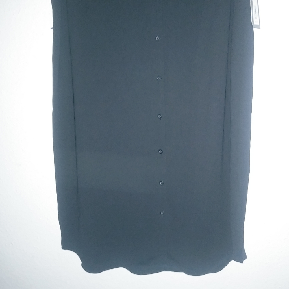 Apt.9 6 Sleeveless Soft Shirt Dress Black Button Down Front Funeral New! - Picture 4 of 9